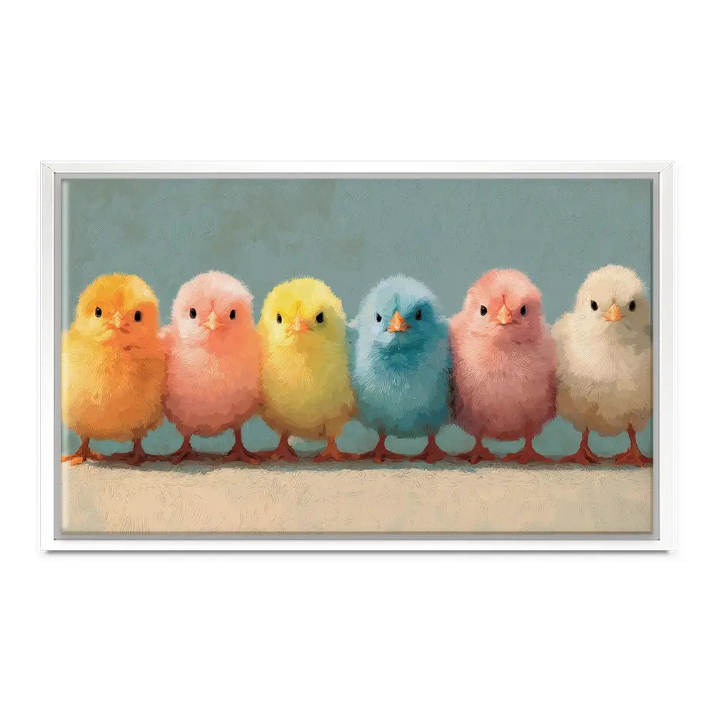 Row Of Chicks Canvas Print Row Of Chicks Canvas Print wall art product Petals Prints Design - Independent