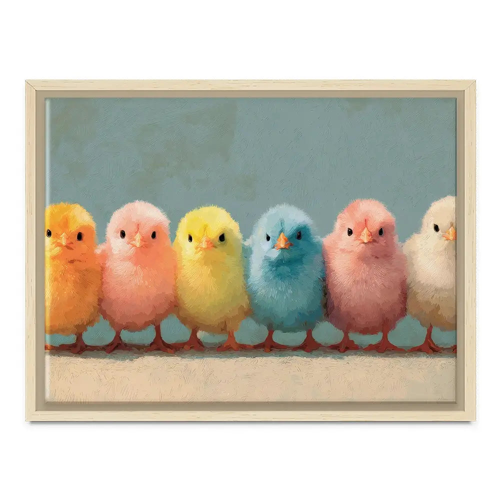 Row Of Chicks Canvas Print Row Of Chicks Canvas Print wall art product Petals Prints Design - Independent
