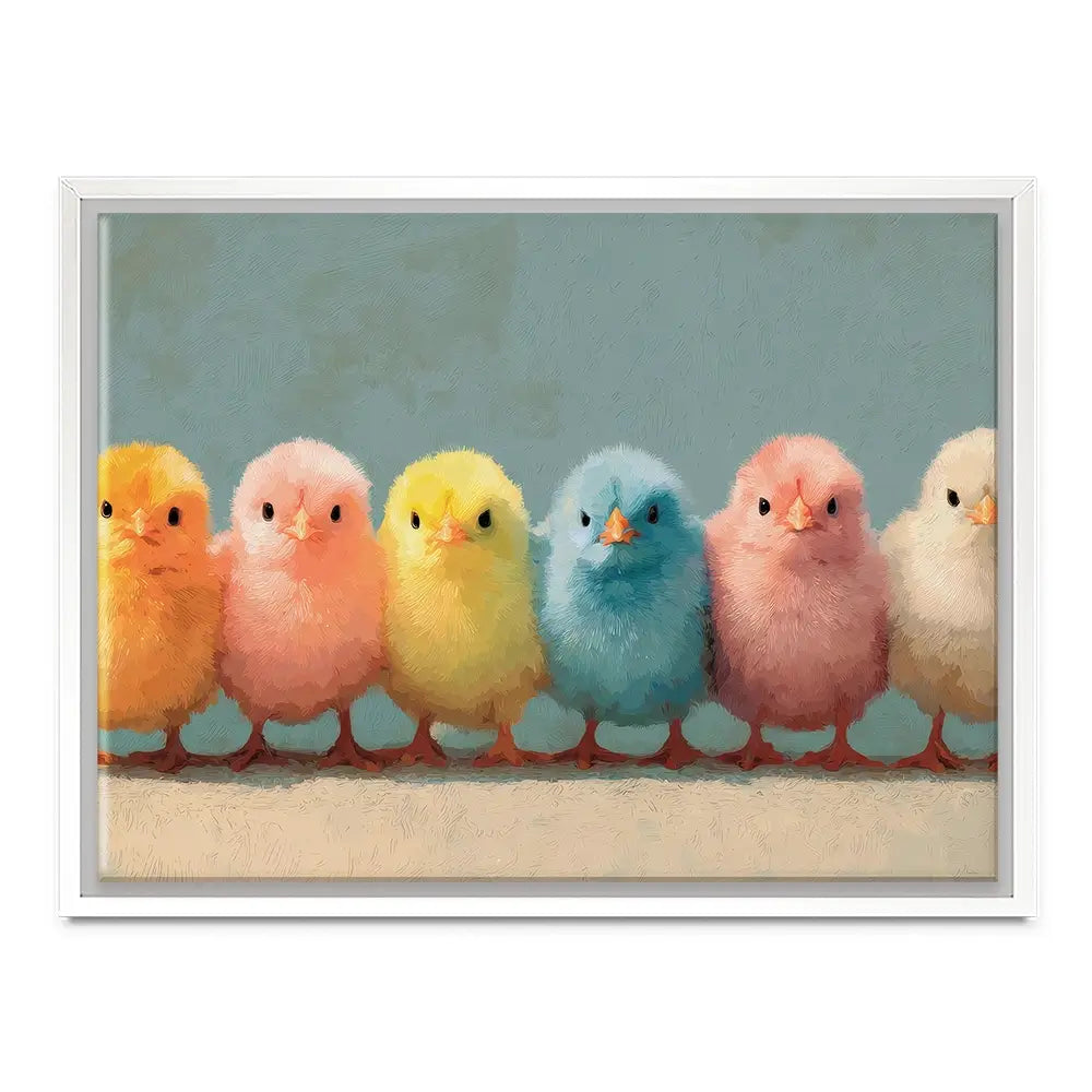 Row Of Chicks Canvas Print Row Of Chicks Canvas Print wall art product Petals Prints Design - Independent
