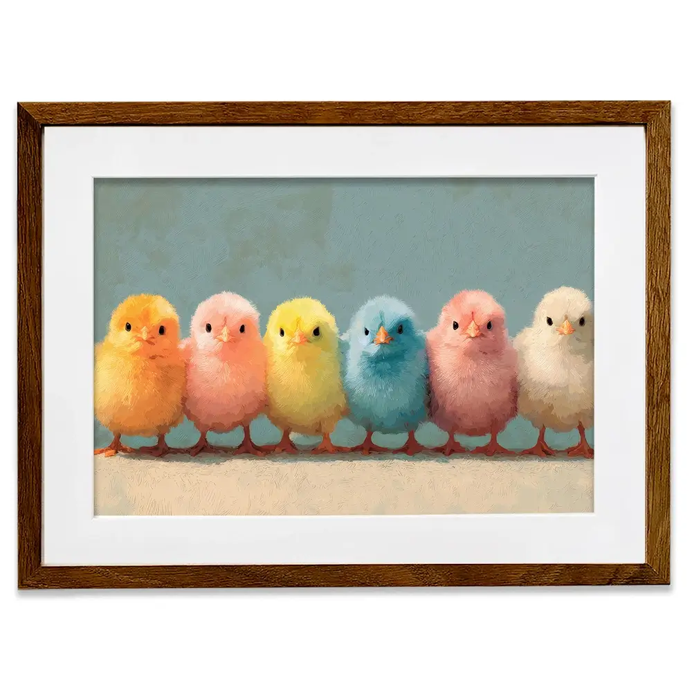 Row Of Chicks Framed Art Print Row Of Chicks Framed Art Print wall art product Petals Prints Design - Independent
