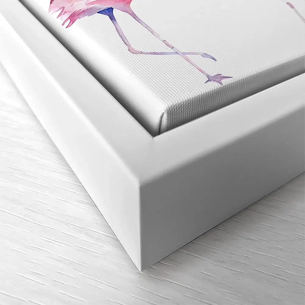 Row Of Flamingos Square Canvas Print Row Of Flamingos Square Canvas Print wall art product Art Print Shop