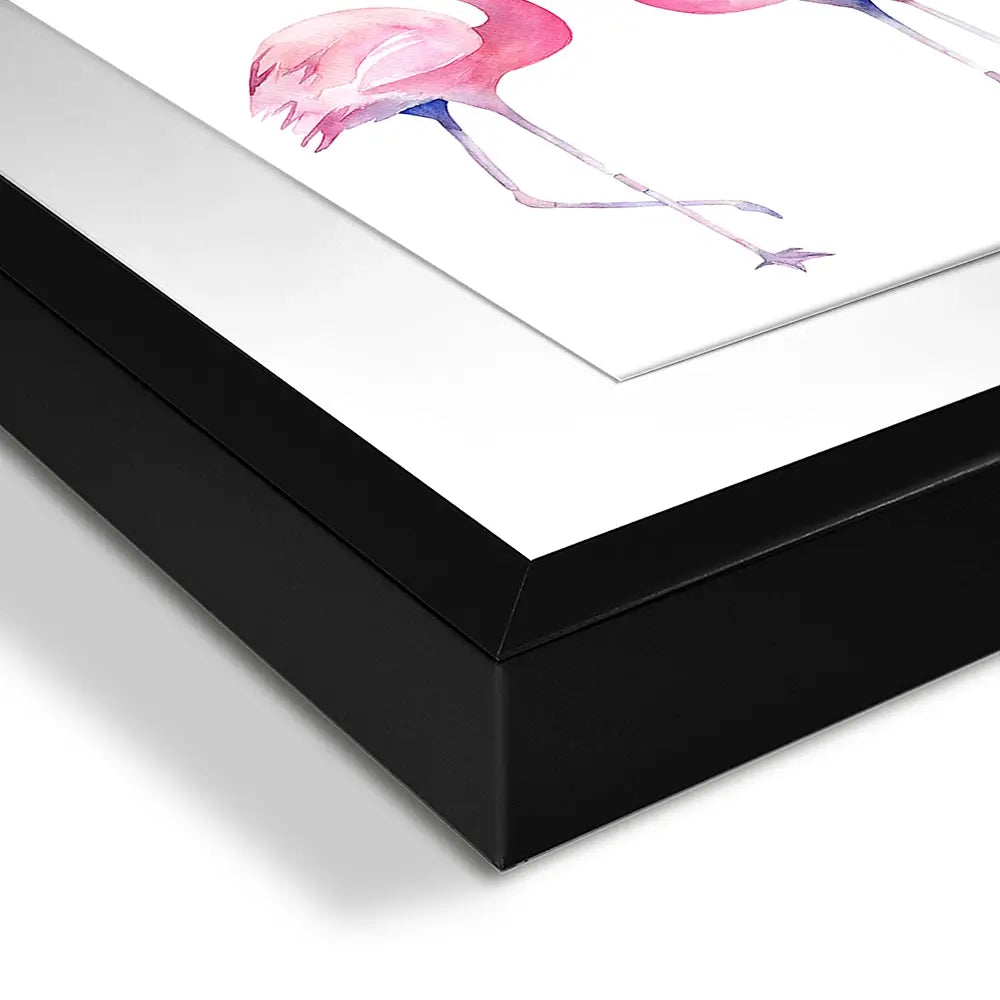 Row Of Flamingos Square Framed Art Print Row Of Flamingos Square Framed Art Print wall art product Art Print Shop