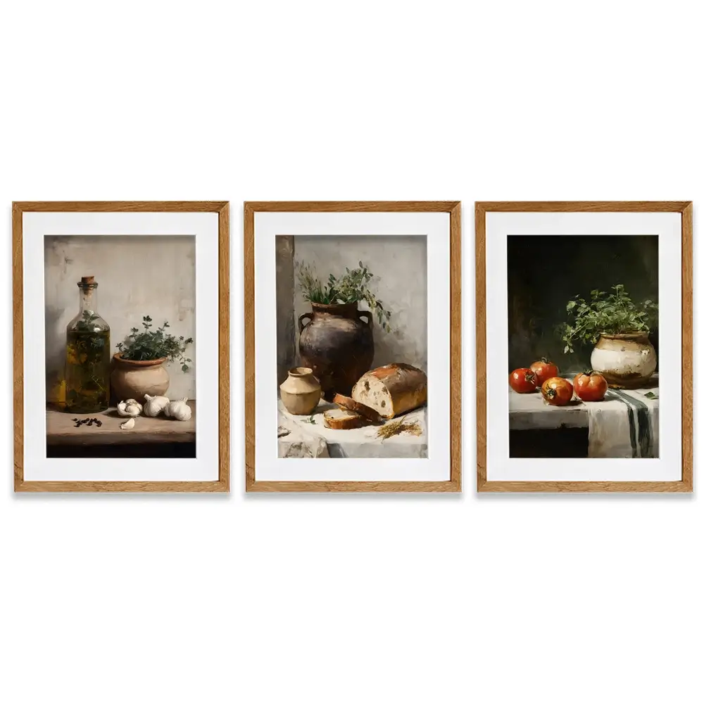 Rustic Kitchen Framed Art Print Trio Rustic Kitchen Framed Art Print Trio wall art product IAmHomeStudio