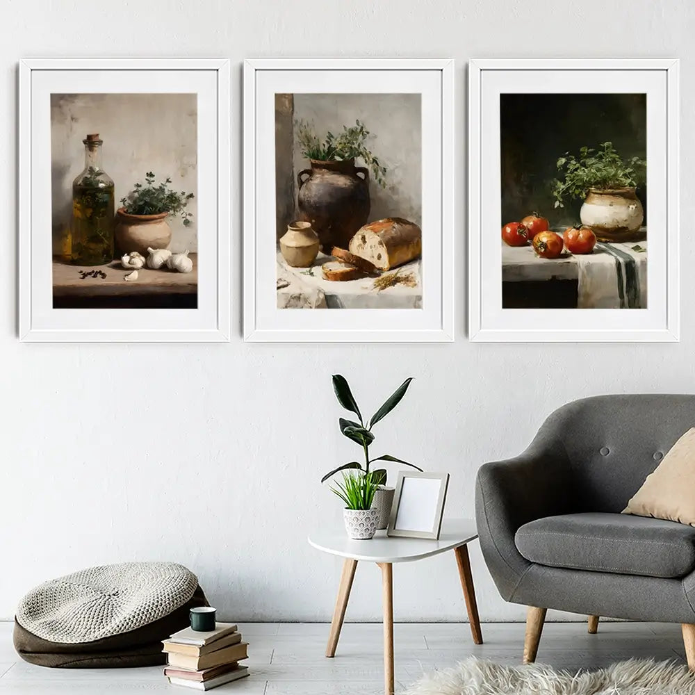 Rustic Kitchen Framed Art Print Trio Rustic Kitchen Framed Art Print Trio wall art product IAmHomeStudio