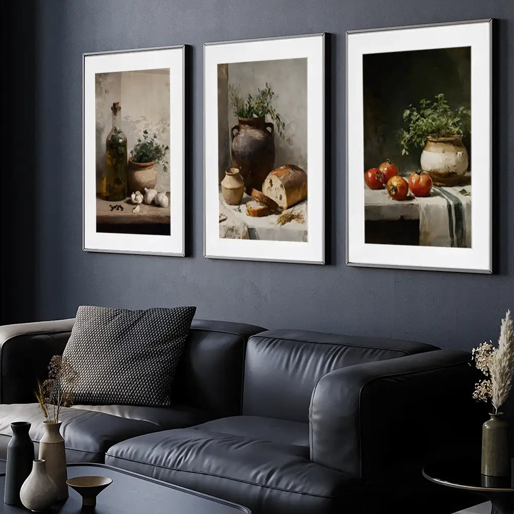 Rustic Kitchen Framed Art Print Trio Rustic Kitchen Framed Art Print Trio wall art product IAmHomeStudio