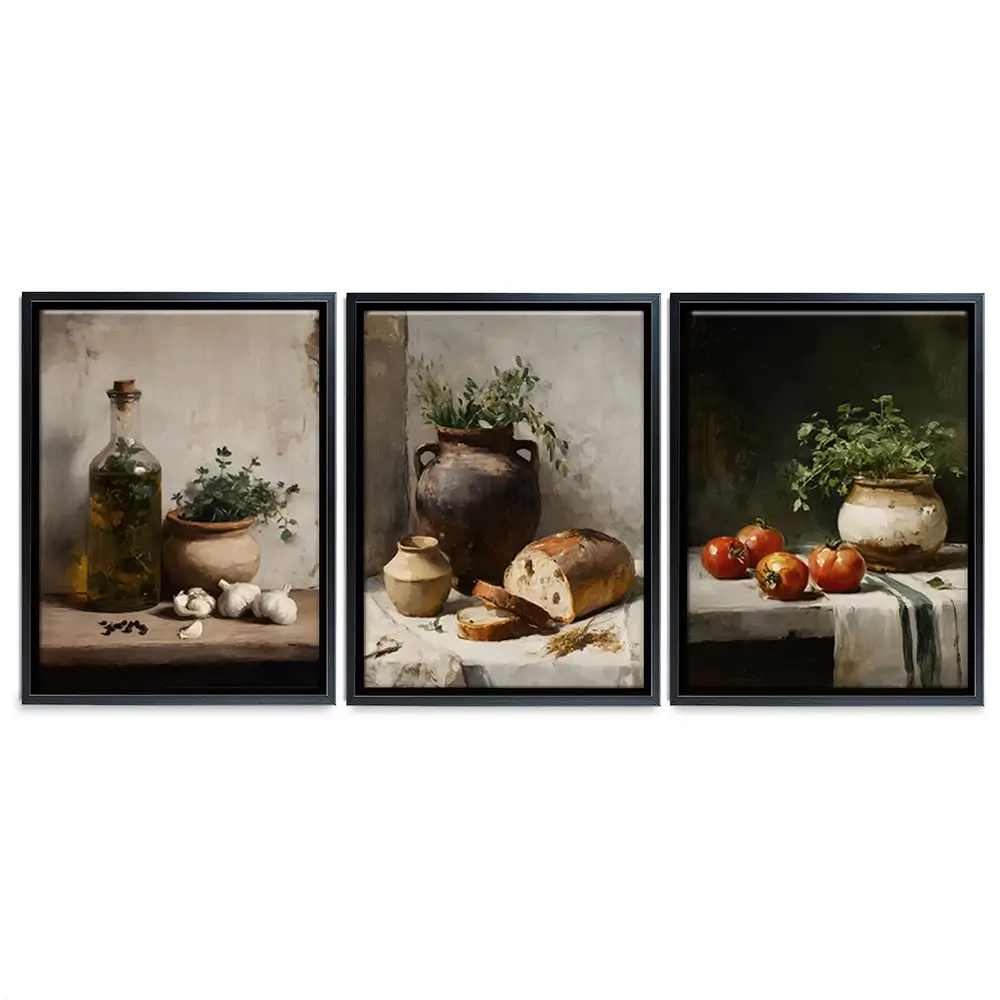 Rustic Kitchen Trio Canvas Print Rustic Kitchen Trio Canvas Print wall art product IAmHomeStudio