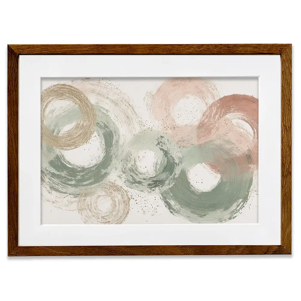 Sage Bloom Circle Abstract Framed Art Print Sage Bloom Circle Abstract Framed Art Print wall art product Chromatic Storm Studio