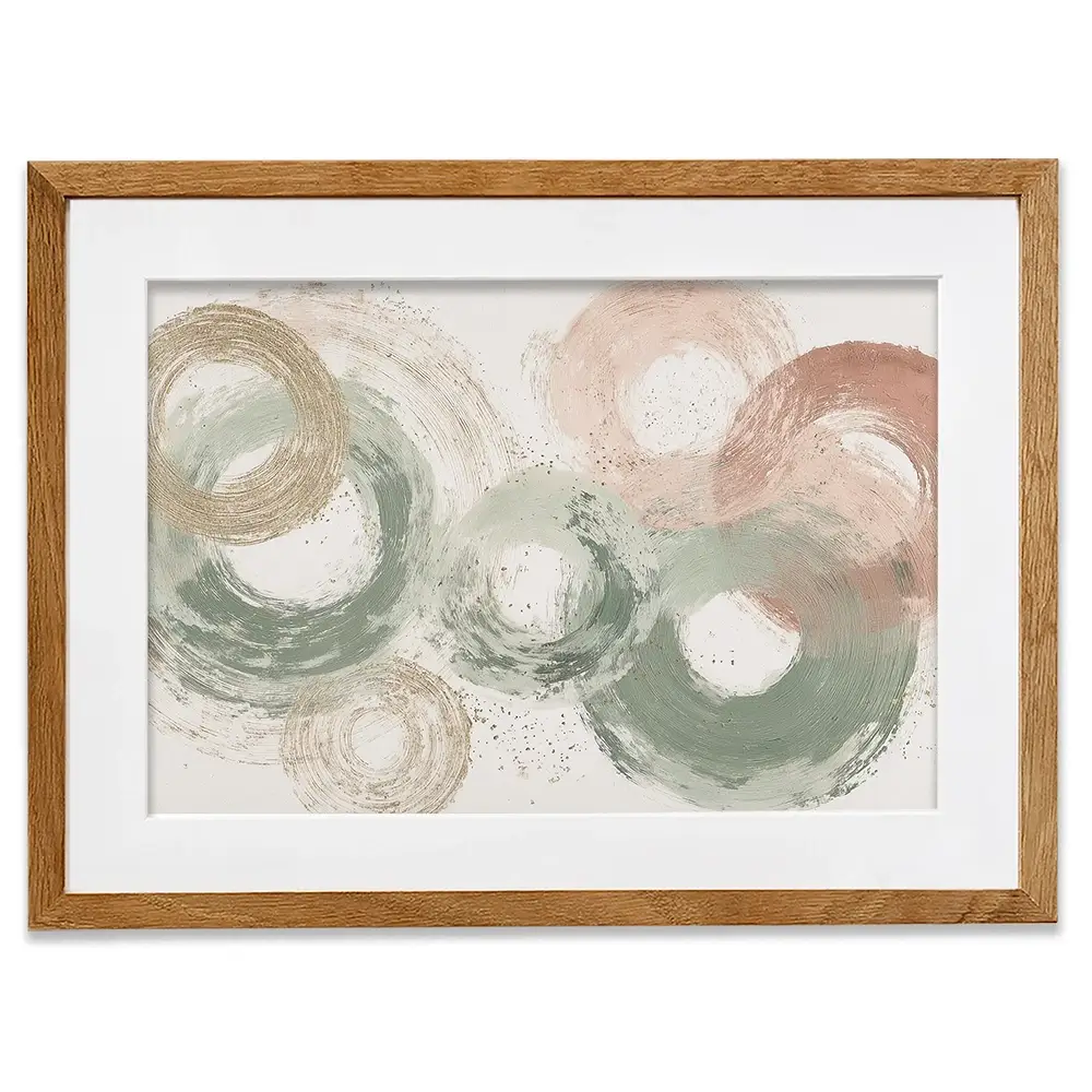 Sage Bloom Circle Abstract Framed Art Print Sage Bloom Circle Abstract Framed Art Print wall art product Chromatic Storm Studio