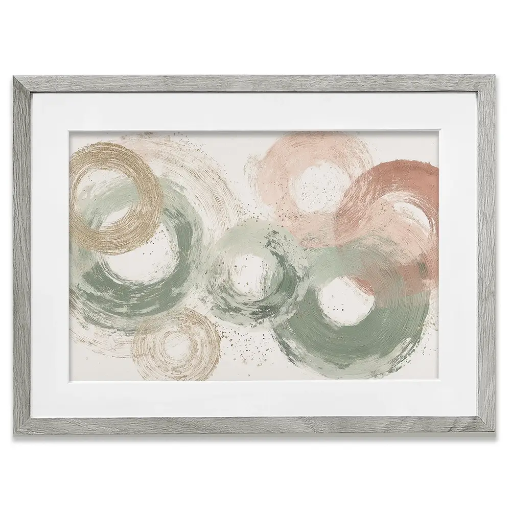 Sage Bloom Circle Abstract Framed Art Print Sage Bloom Circle Abstract Framed Art Print wall art product Chromatic Storm Studio