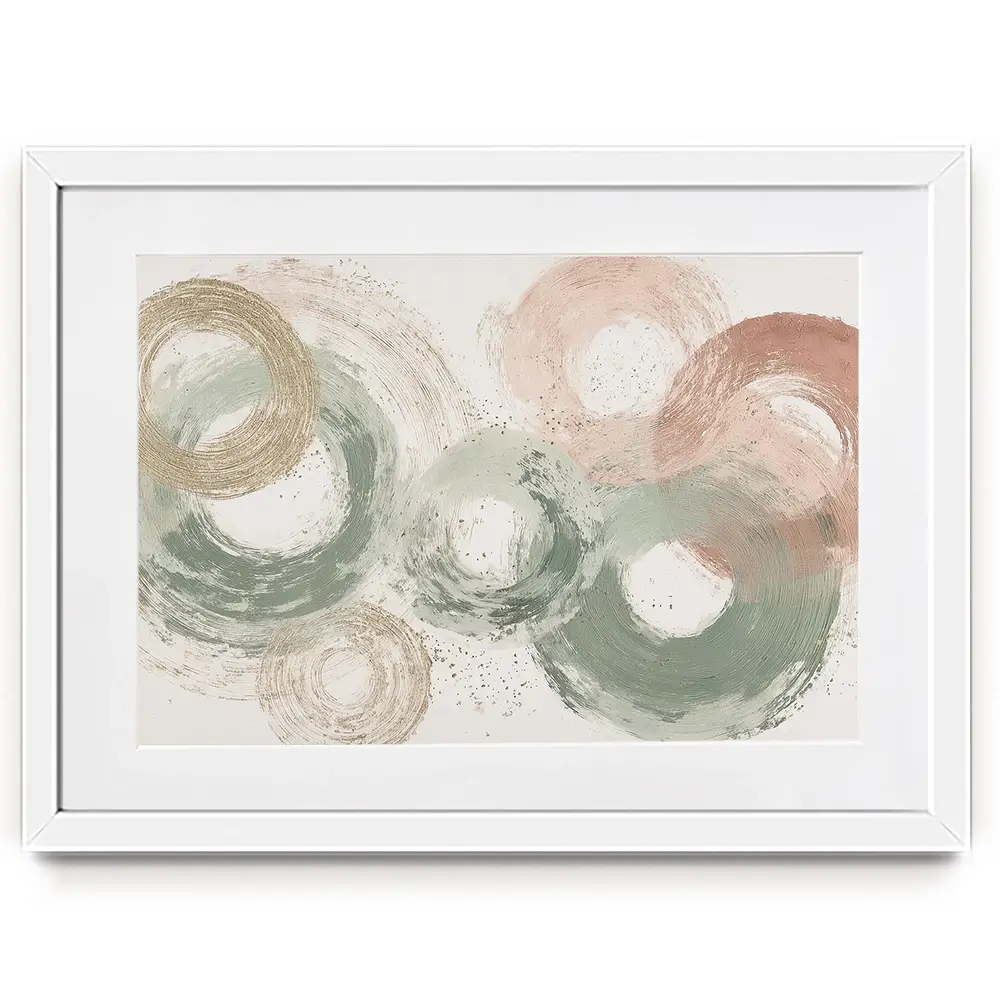 Sage Bloom Circle Abstract Framed Art Print Sage Bloom Circle Abstract Framed Art Print wall art product Chromatic Storm Studio