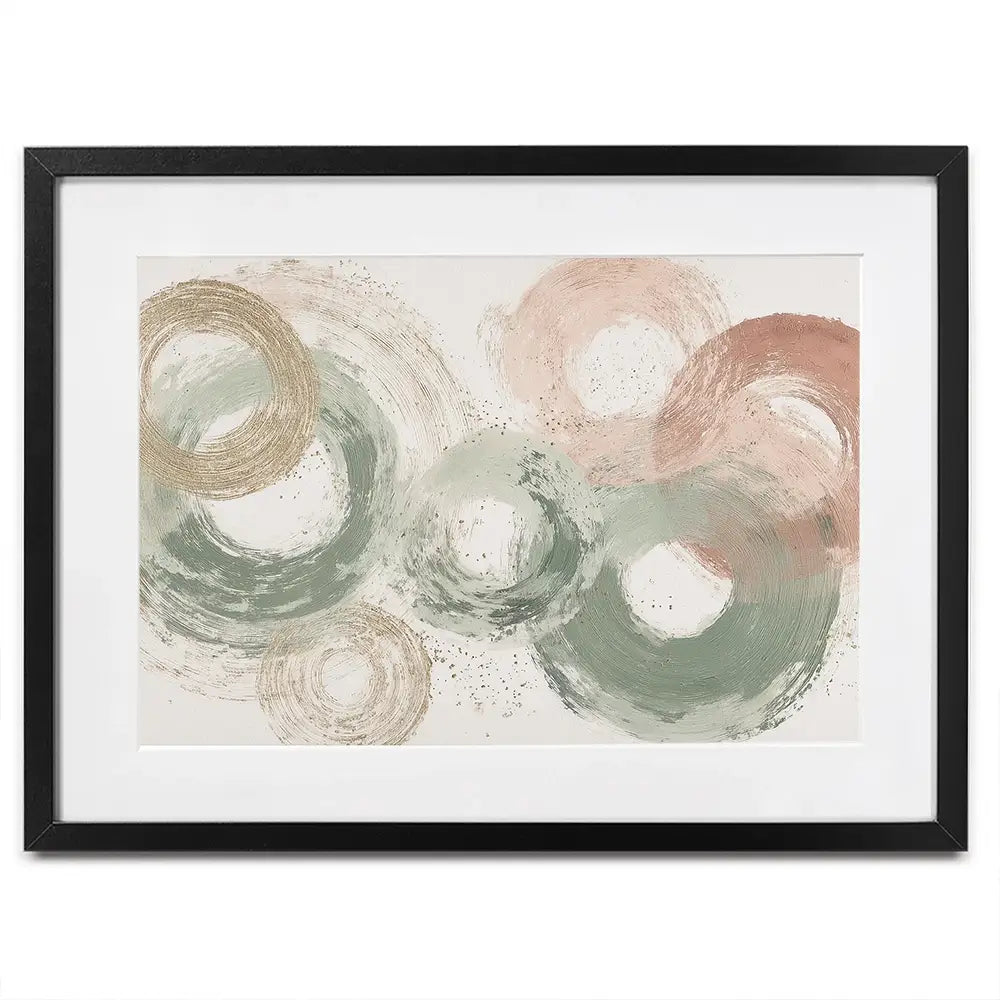 Sage Bloom Circle Abstract Framed Art Print Sage Bloom Circle Abstract Framed Art Print wall art product Chromatic Storm Studio