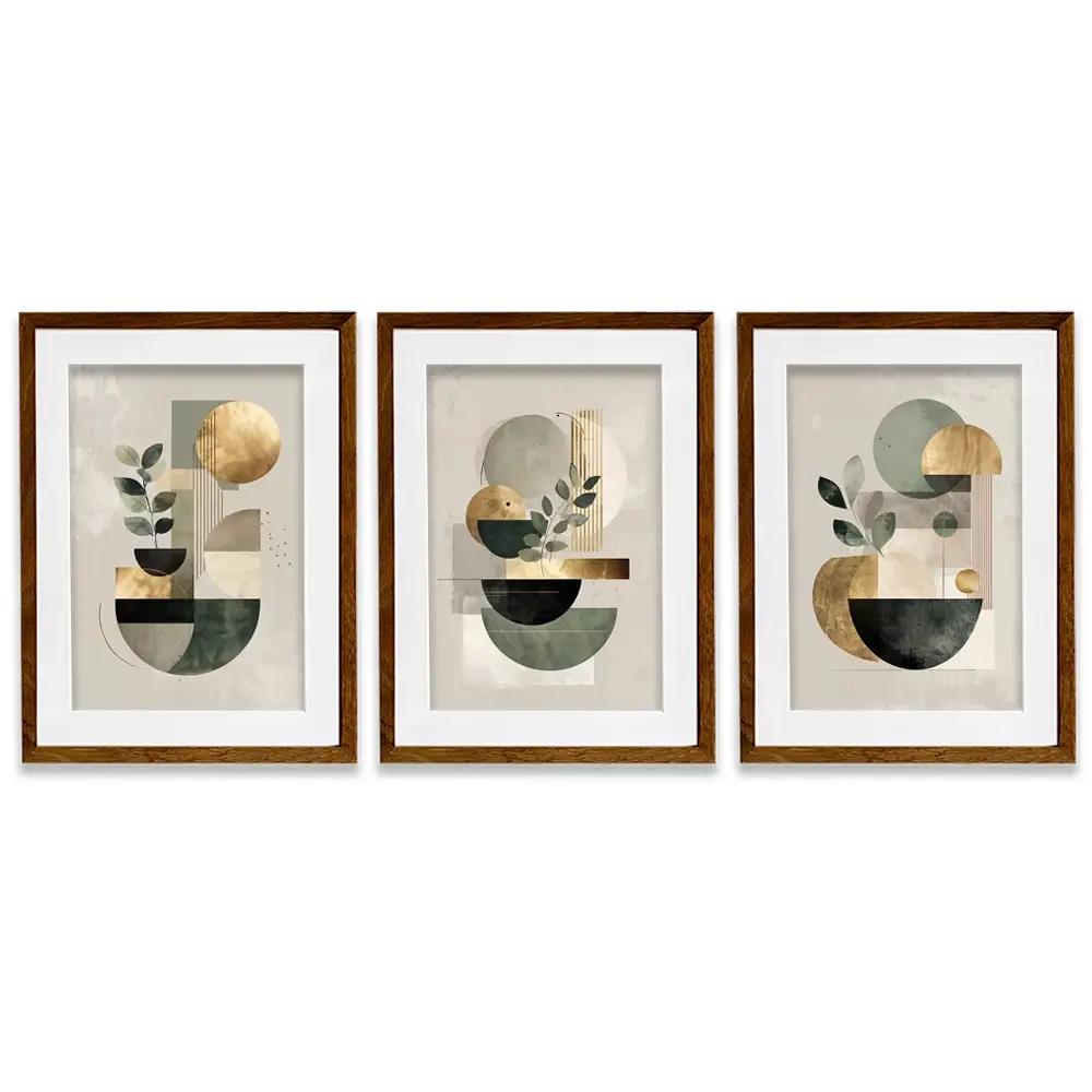 Sage Green Composition Framed Art Print Trio Sage Green Composition Framed Art Print Trio wall art product IAmHomeStudio