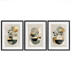 Sage Green Composition Framed Art Print Trio Sage Green Composition Framed Art Print Trio wall art product IAmHomeStudio