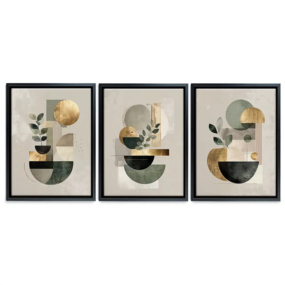 Sage Green Composition Trio Canvas Print Sage Green Composition Trio Canvas Print wall art product IAmHomeStudio