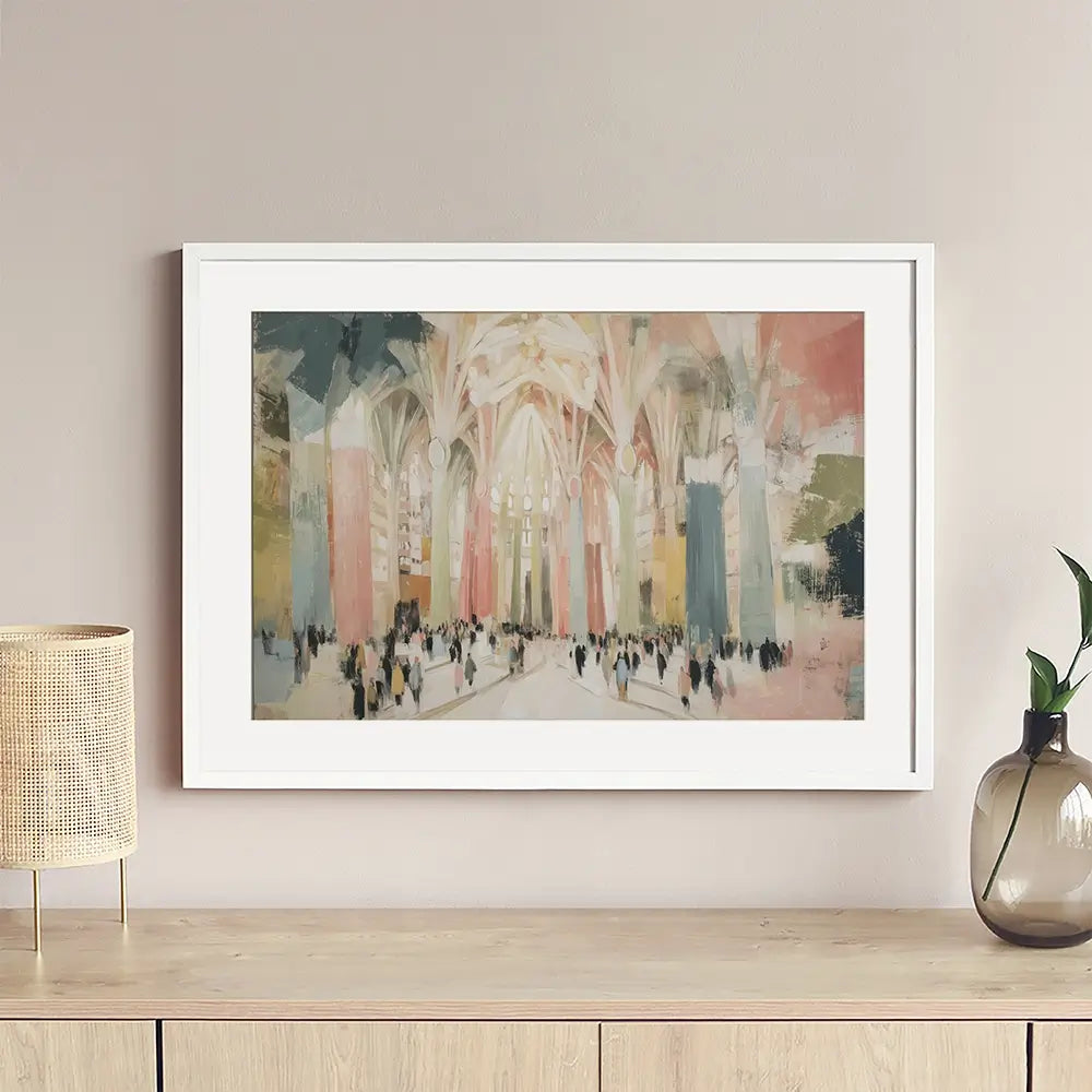 Sagrada Familia Interior Framed Art Print Sagrada Familia Interior Framed Art Print wall art product Chromatic Storm Studio