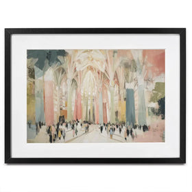 Sagrada Familia Interior Framed Art Print Sagrada Familia Interior Framed Art Print wall art product Chromatic Storm Studio