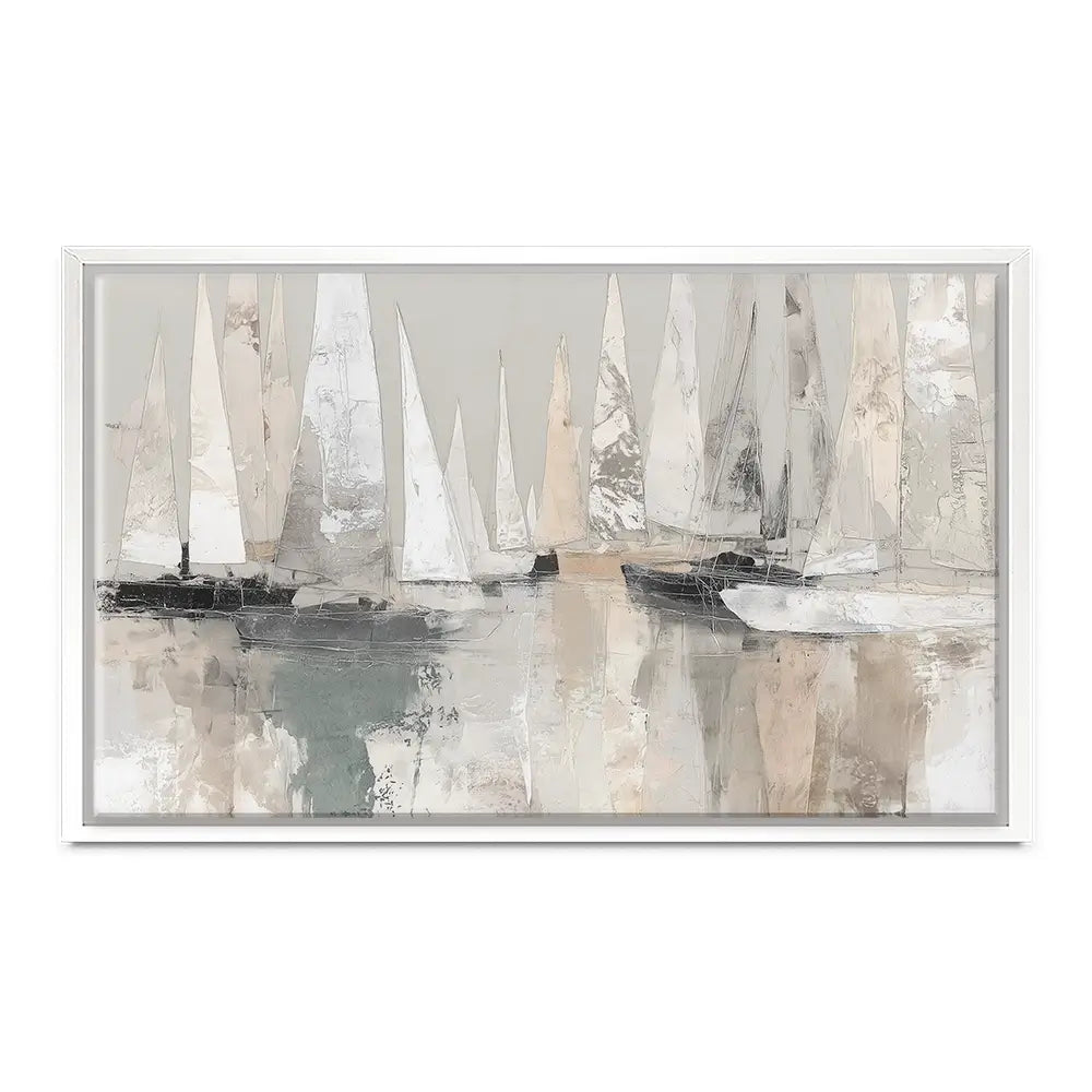 Sailboat Cluster At Bay Canvas Print Sailboat Cluster At Bay Canvas Print wall art product Chromatic Storm Studio