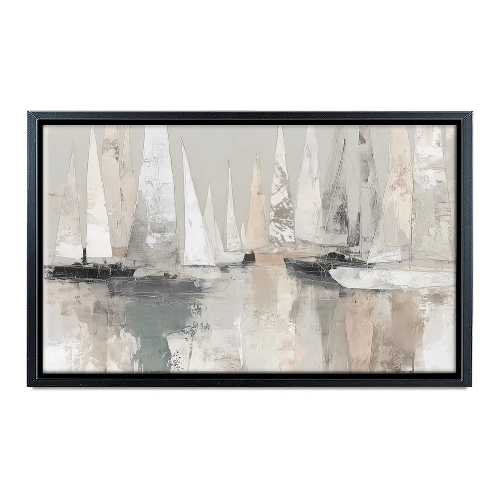 Sailboat Cluster At Bay Canvas Print Sailboat Cluster At Bay Canvas Print wall art product Chromatic Storm Studio