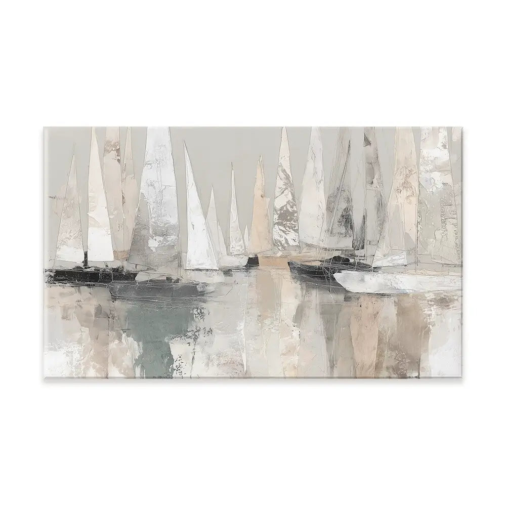 Sailboat Cluster At Bay Canvas Print Sailboat Cluster At Bay Canvas Print wall art product Chromatic Storm Studio