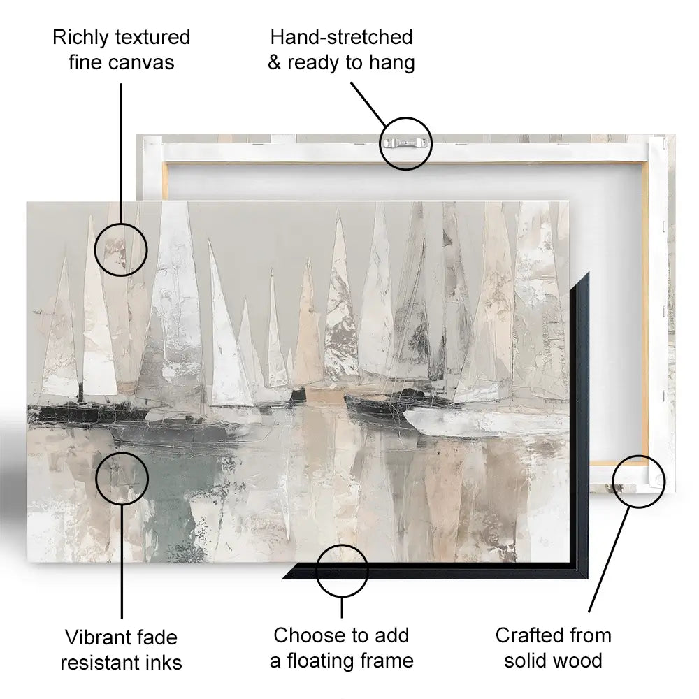 Sailboat Cluster At Bay Canvas Print Sailboat Cluster At Bay Canvas Print wall art product Chromatic Storm Studio