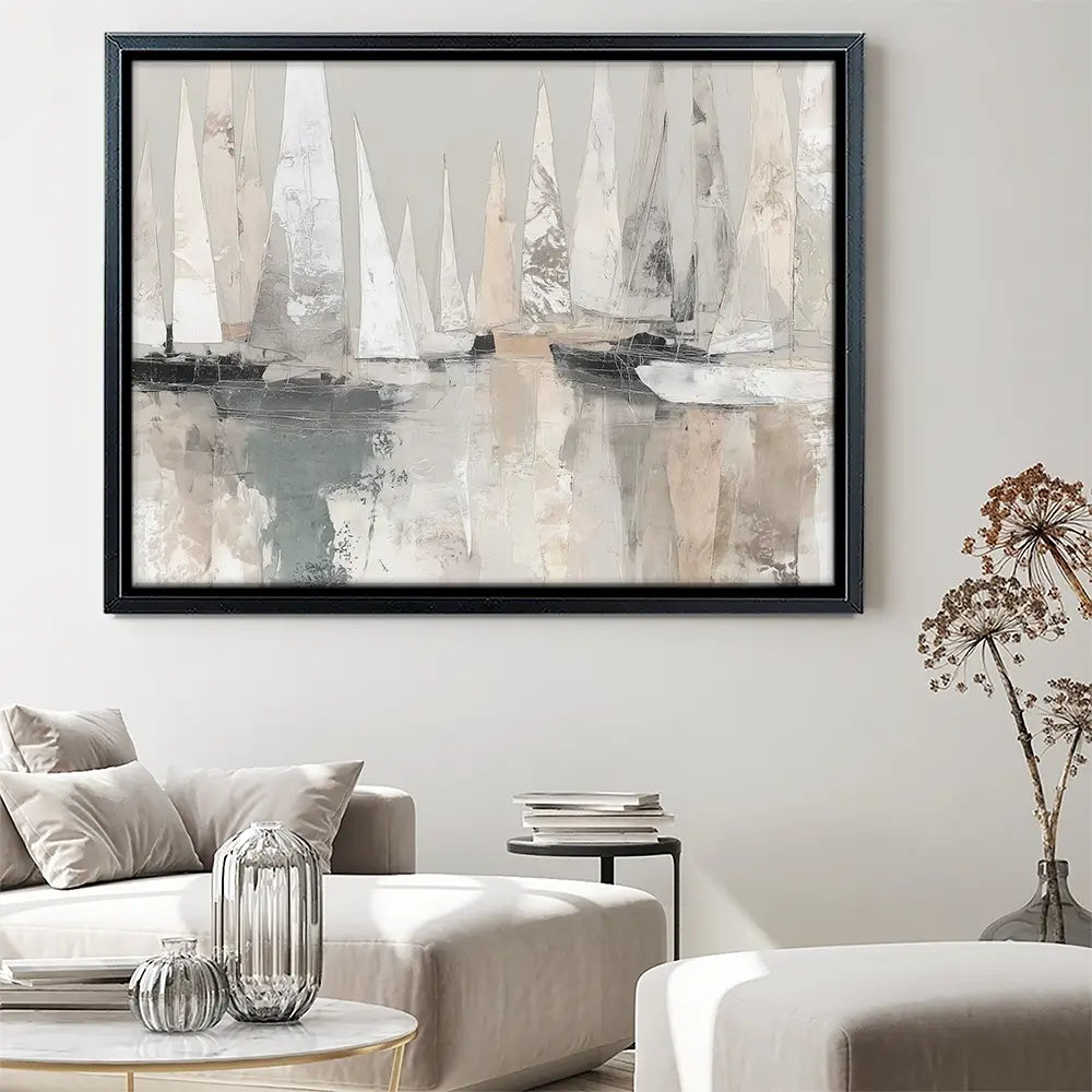 Sailboat Cluster At Bay Canvas Print Sailboat Cluster At Bay Canvas Print wall art product Chromatic Storm Studio