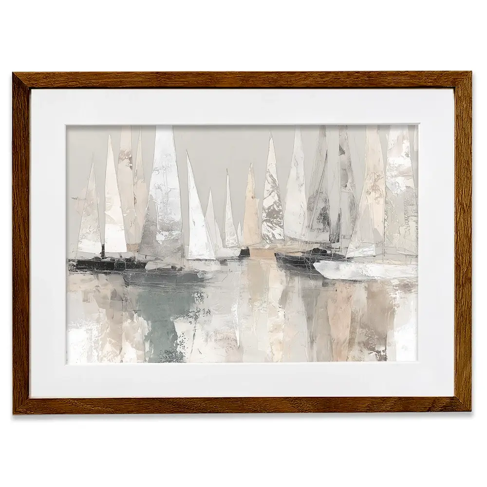 Sailboat Cluster At Bay Framed Art Print Sailboat Cluster At Bay Framed Art Print wall art product Chromatic Storm Studio
