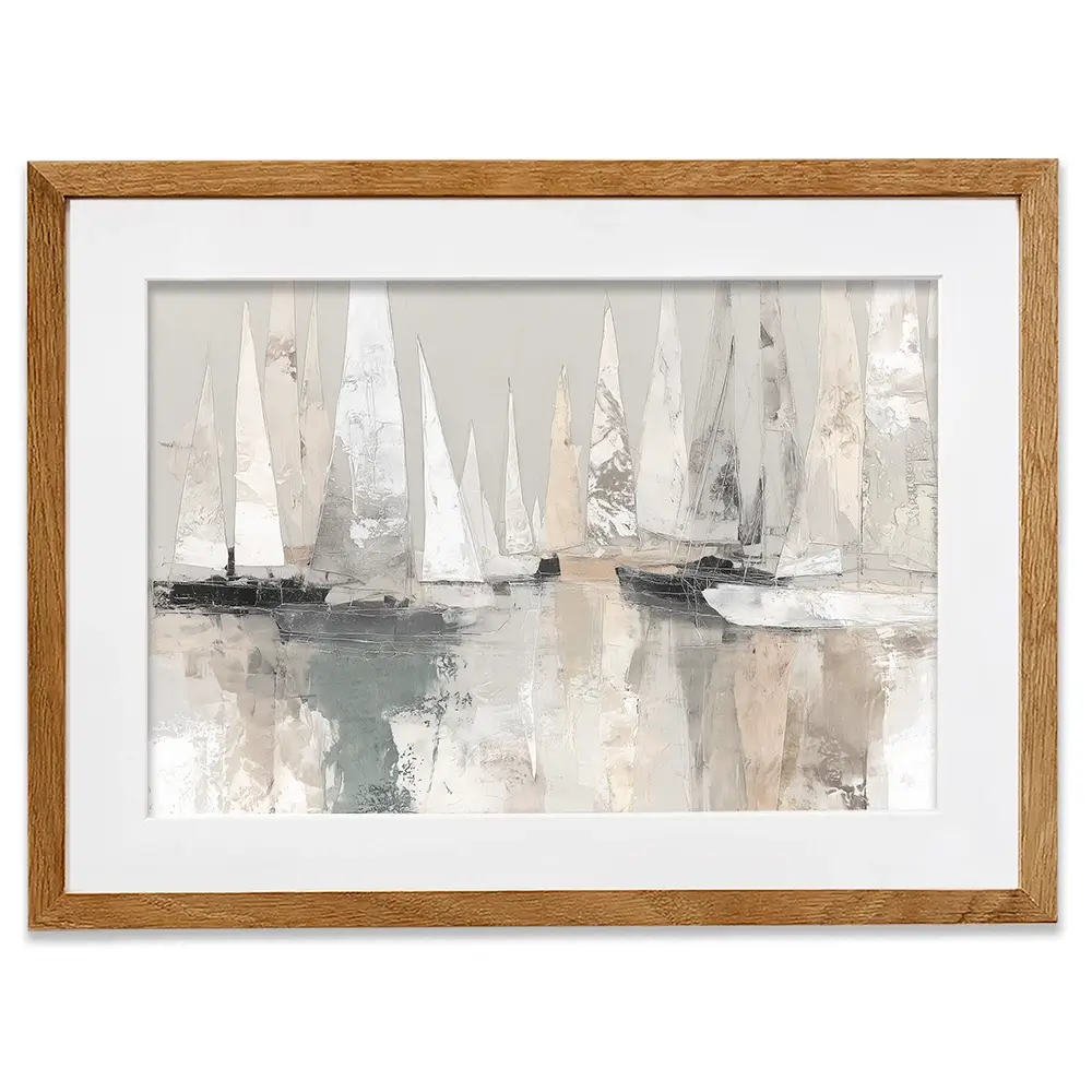 Sailboat Cluster At Bay Framed Art Print Sailboat Cluster At Bay Framed Art Print wall art product Chromatic Storm Studio
