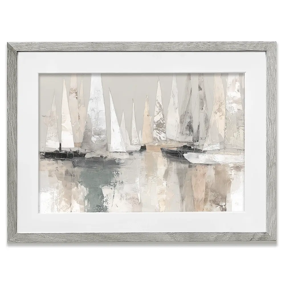 Sailboat Cluster At Bay Framed Art Print Sailboat Cluster At Bay Framed Art Print wall art product Chromatic Storm Studio