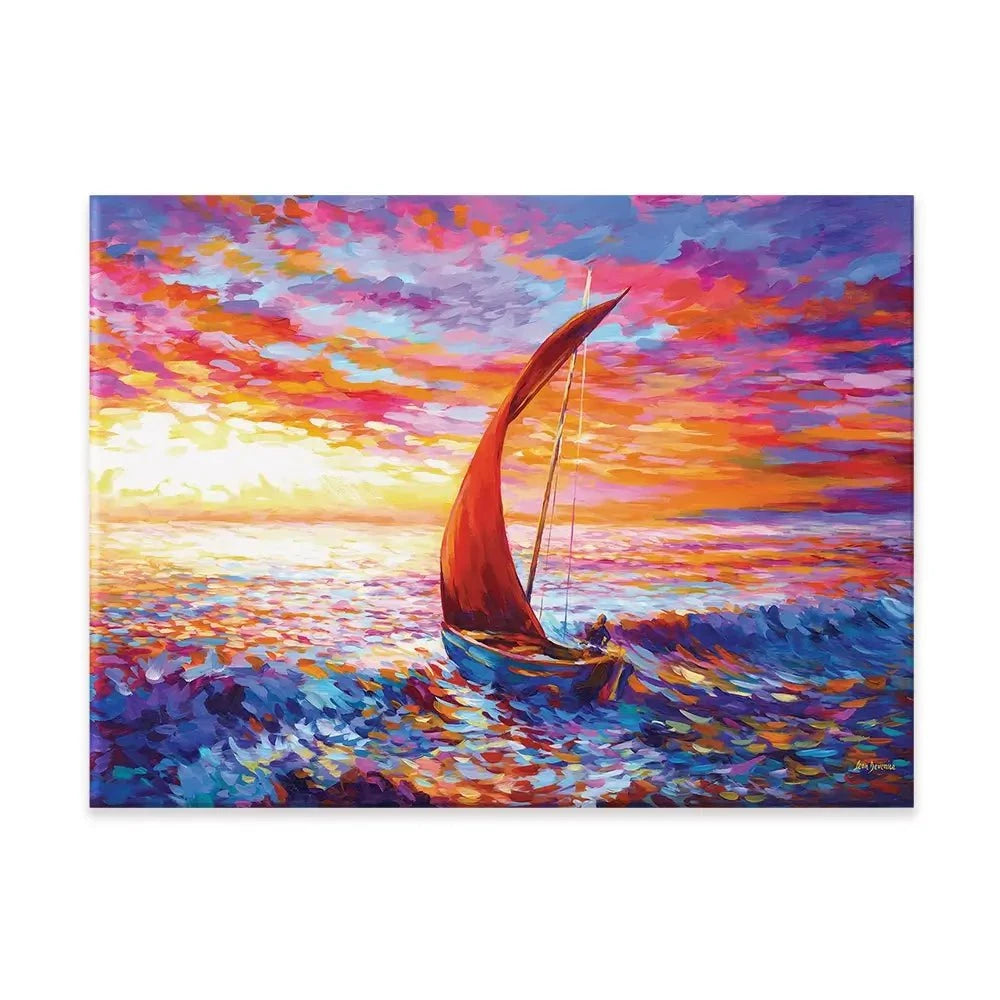 Sailboat Sunset Canvas Print Sailboat Sunset Canvas Print wall art product Leon Devenice