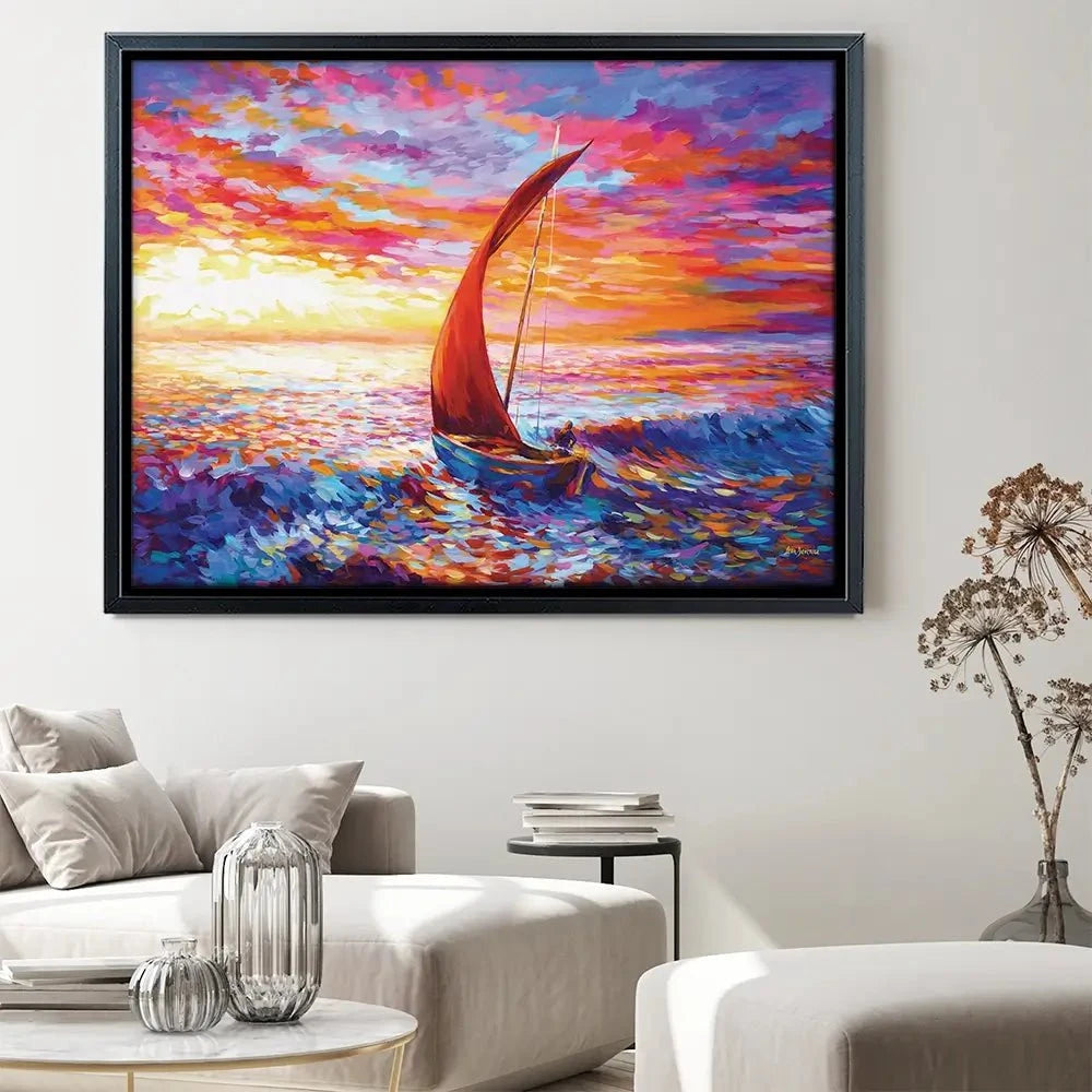 Sailboat Sunset Canvas Print Sailboat Sunset Canvas Print wall art product Leon Devenice
