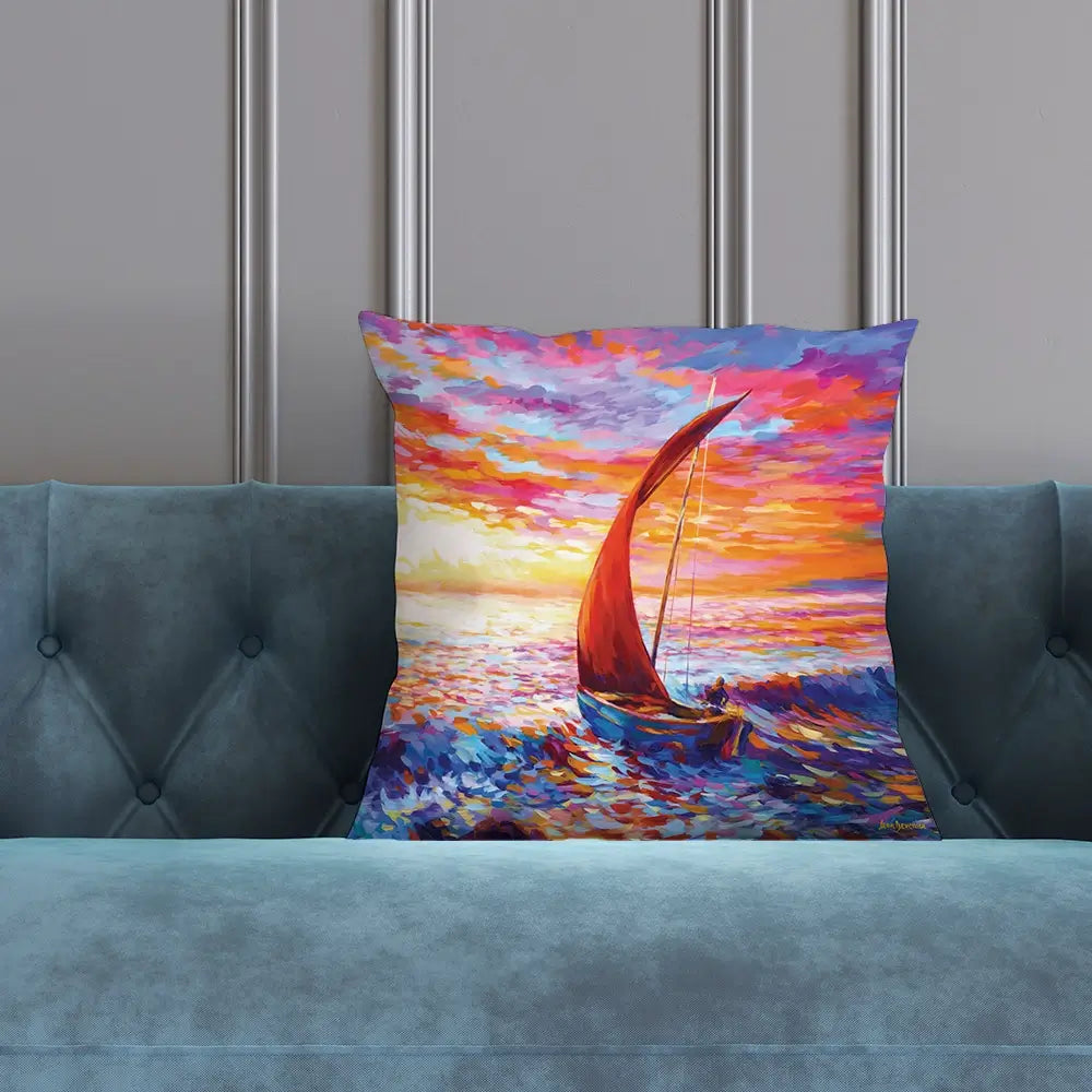 Sailboat Sunset Cushion Sailboat Sunset Cushion wall art product Leon Devenice