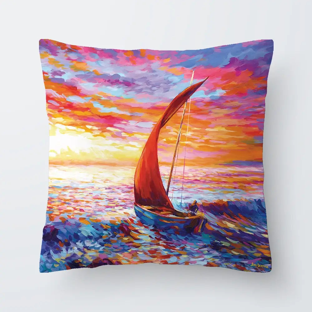 Sailboat Sunset Cushion Sailboat Sunset Cushion wall art product Leon Devenice