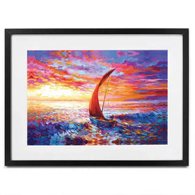 Sailboat Sunset Framed Art Print Sailboat Sunset Framed Art Print wall art product Leon Devenice