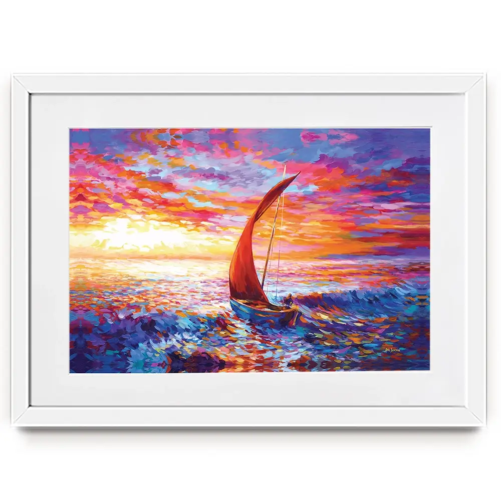 Sailboat Sunset Framed Art Print Sailboat Sunset Framed Art Print wall art product Leon Devenice