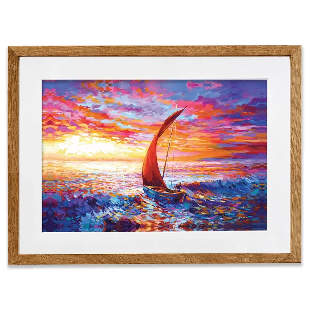 Sailboat Sunset Framed Art Print Sailboat Sunset Framed Art Print wall art product Leon Devenice
