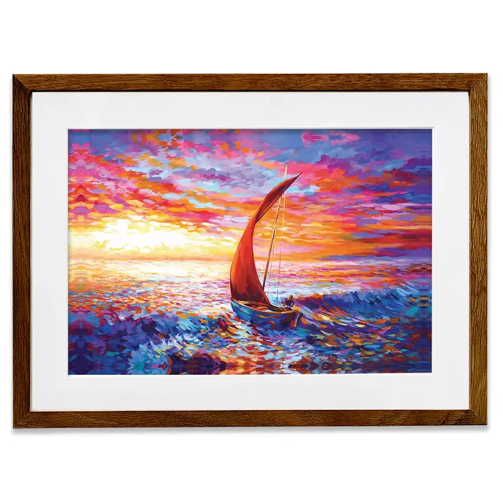 Sailboat Sunset Framed Art Print Sailboat Sunset Framed Art Print wall art product Leon Devenice