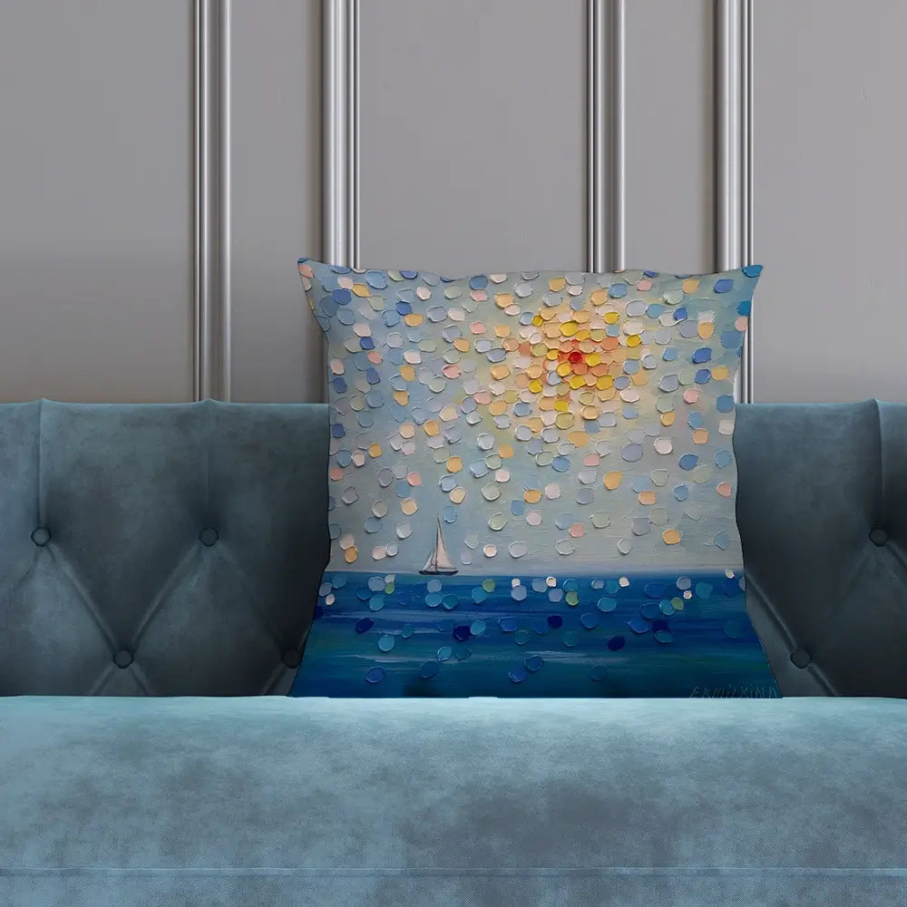 Sailing By The Sun Cushion Sailing By The Sun Cushion wall art product Ekaterina Ermilkina