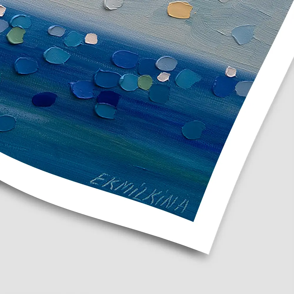 Sailing By The Sun Square Art Print Sailing By The Sun Square Art Print wall art product Ekaterina Ermilkina