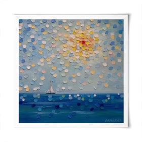 Sailing By The Sun Square Art Print Sailing By The Sun Square Art Print wall art product Ekaterina Ermilkina