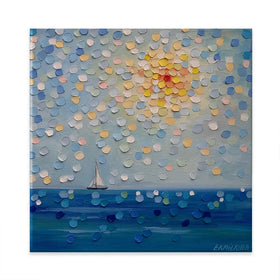 Sailing By The Sun Square Canvas Print Sailing By The Sun Square Canvas Print wall art product Ekaterina Ermilkina