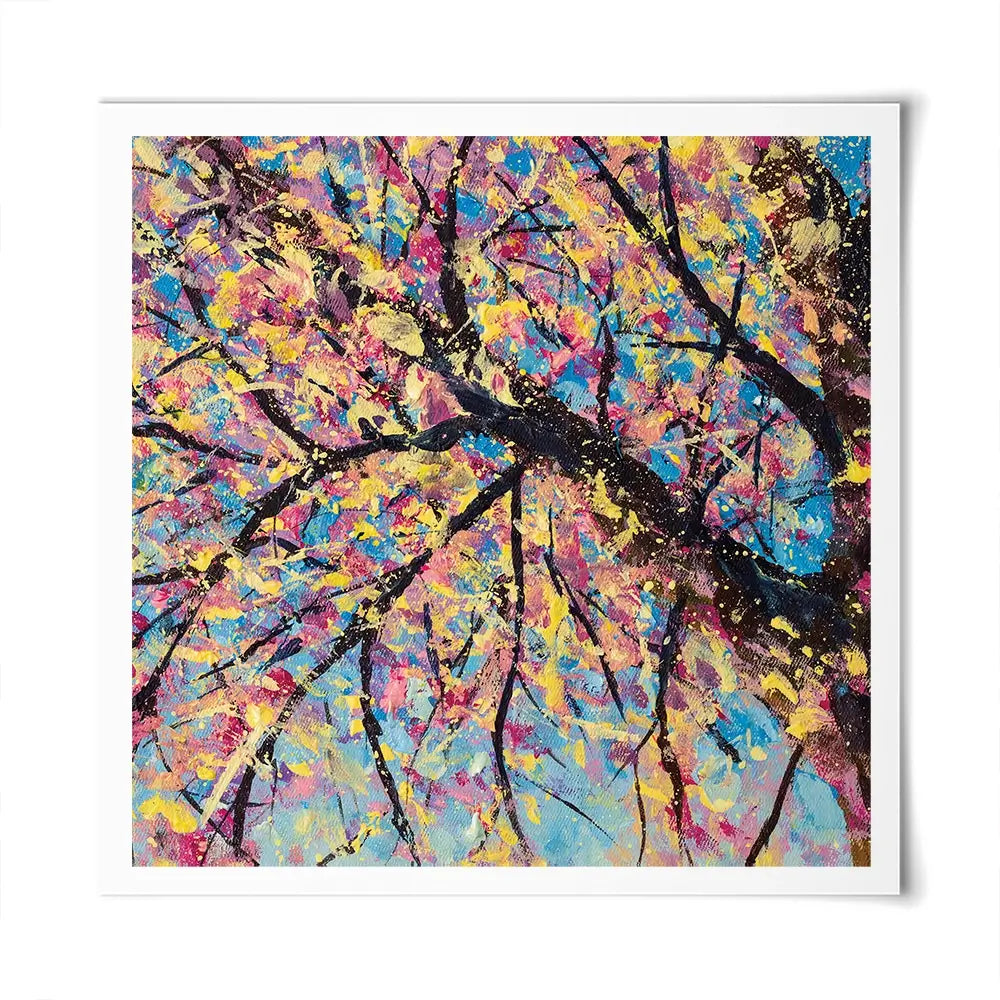 Sakura In Bloom Square Art Print Sakura In Bloom Square Art Print wall art product Art Print Shop
