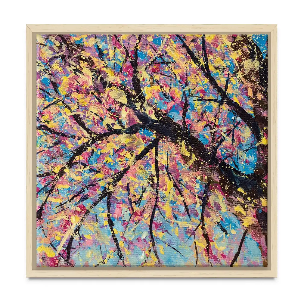 Sakura In Bloom Square Canvas Print Sakura In Bloom Square Canvas Print wall art product Art Print Shop