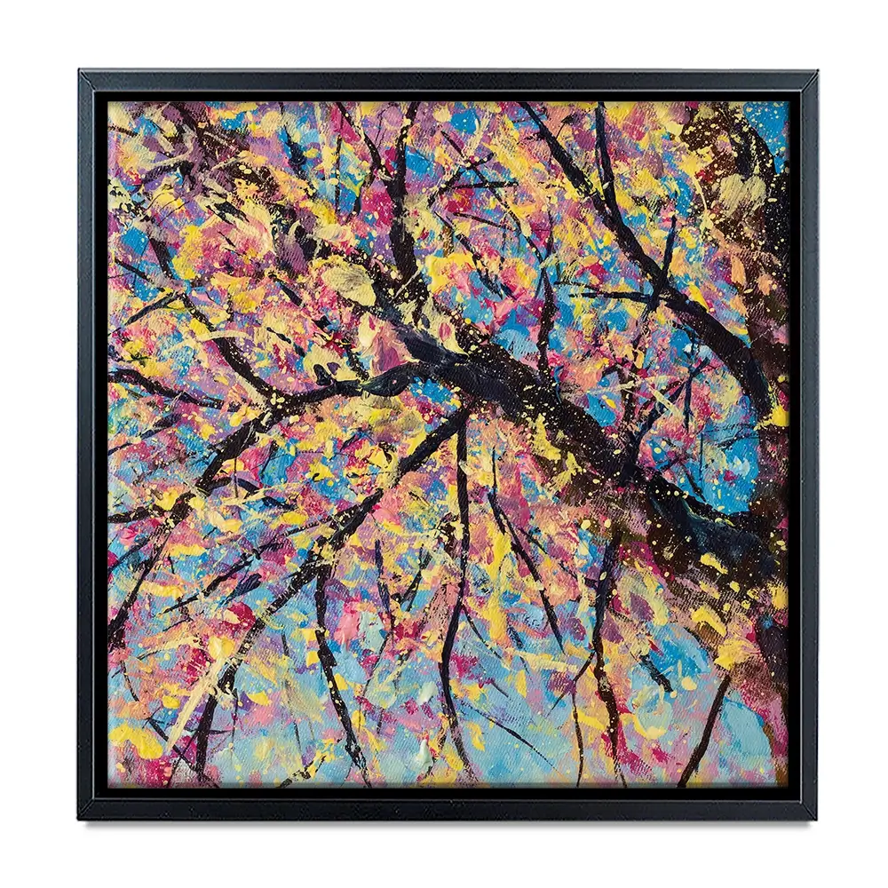 Sakura In Bloom Square Canvas Print Sakura In Bloom Square Canvas Print wall art product Art Print Shop