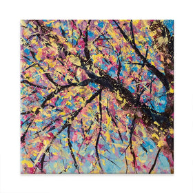 Sakura In Bloom Square Canvas Print Sakura In Bloom Square Canvas Print wall art product Art Print Shop