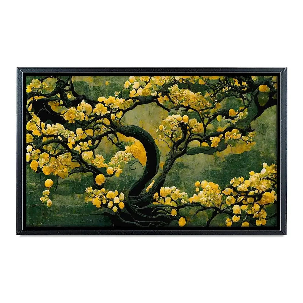 Sakura Tree In Yellow Canvas Print Sakura Tree In Yellow Canvas Print wall art product Treechild