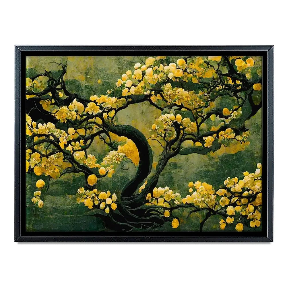 Sakura Tree In Yellow Canvas Print Sakura Tree In Yellow Canvas Print wall art product Treechild