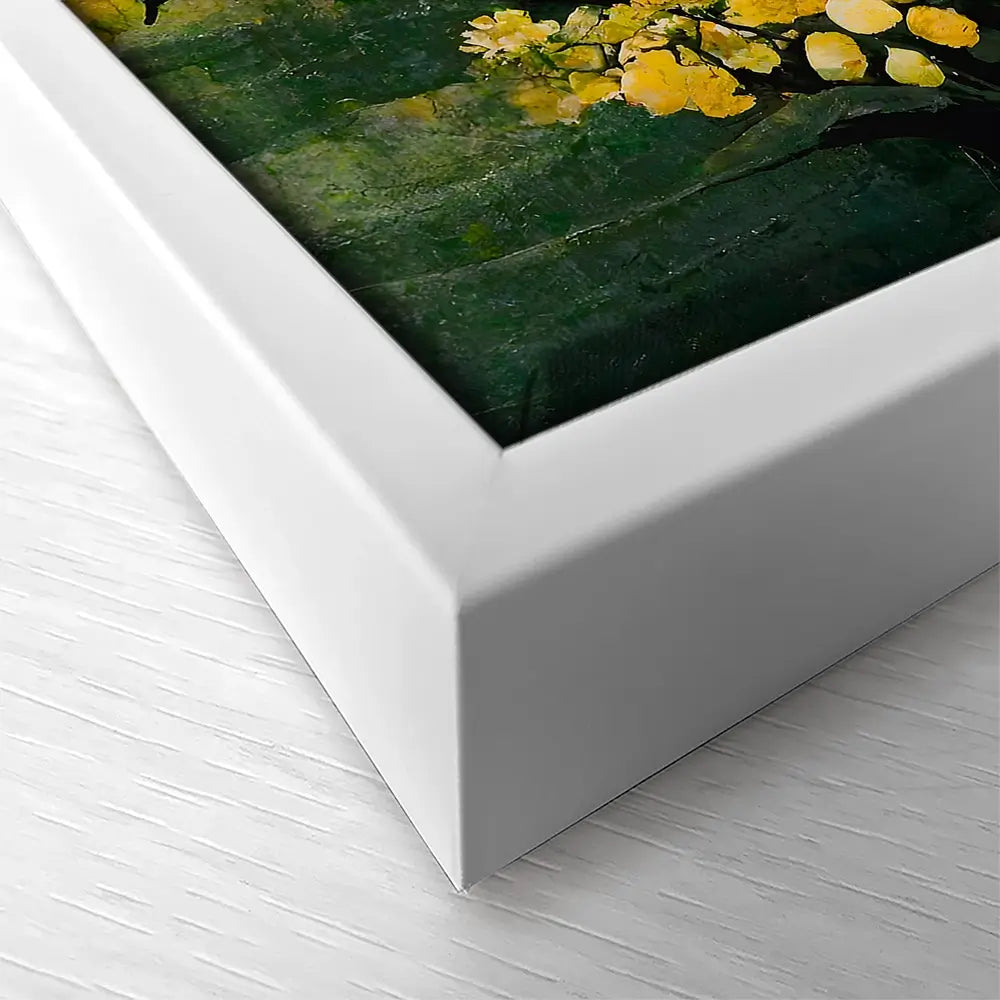 Sakura Tree In Yellow Square Canvas Print Sakura Tree In Yellow Square Canvas Print wall art product Art Print Shop