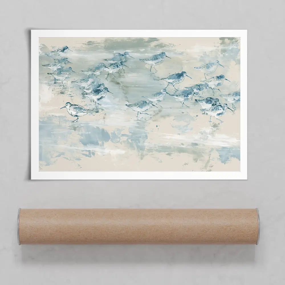 Sandpipers Tide Line Reverie Art Print Sandpipers Tide Line Reverie Art Print wall art product Chromatic Storm Studio
