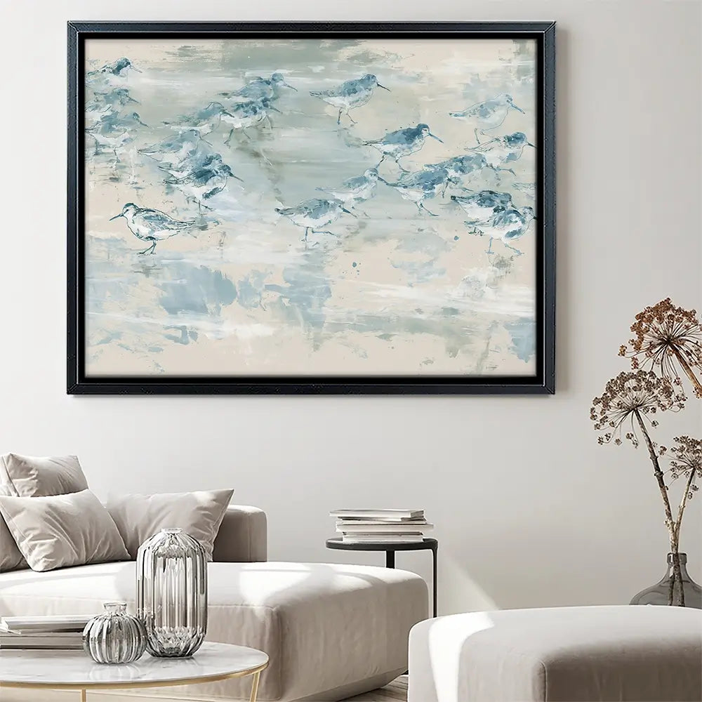 Sandpipers Tide Line Reverie Canvas Print Sandpipers Tide Line Reverie Canvas Print wall art product Chromatic Storm Studio