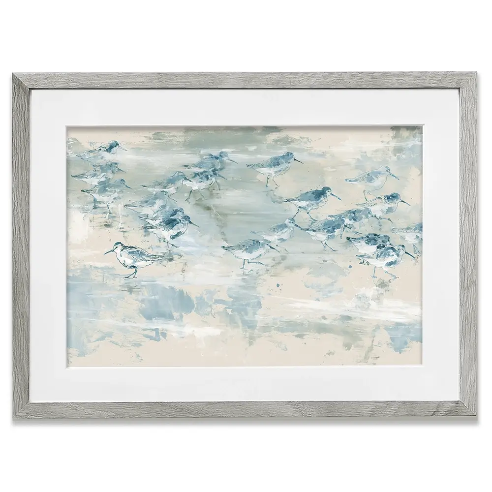Sandpipers Tide Line Reverie Framed Art Print Sandpipers Tide Line Reverie Framed Art Print wall art product Chromatic Storm Studio